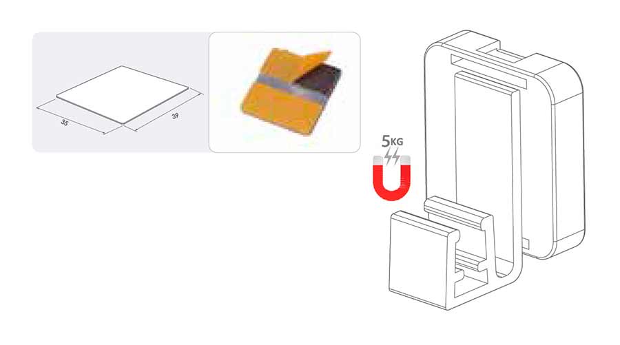 Imán lateral para marco de plástico