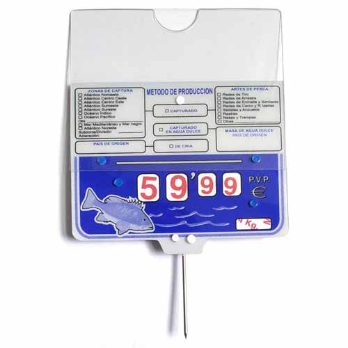 Porta precio para pescaderías
