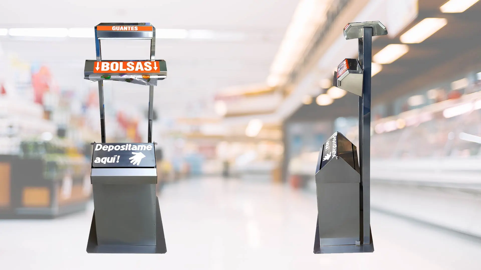 Dispensadores inox de bolsas y guantes