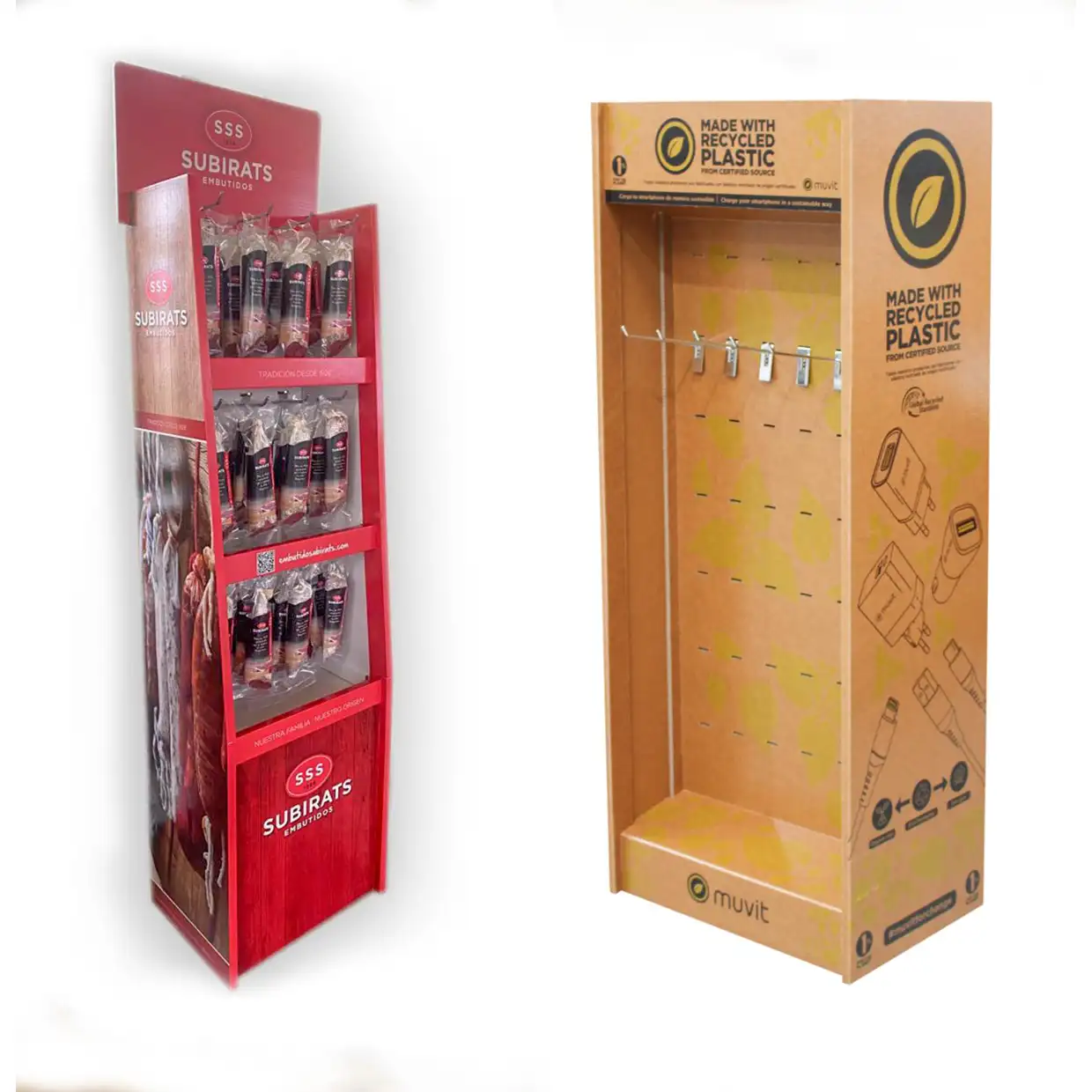 Expositores ligeros y resistentes