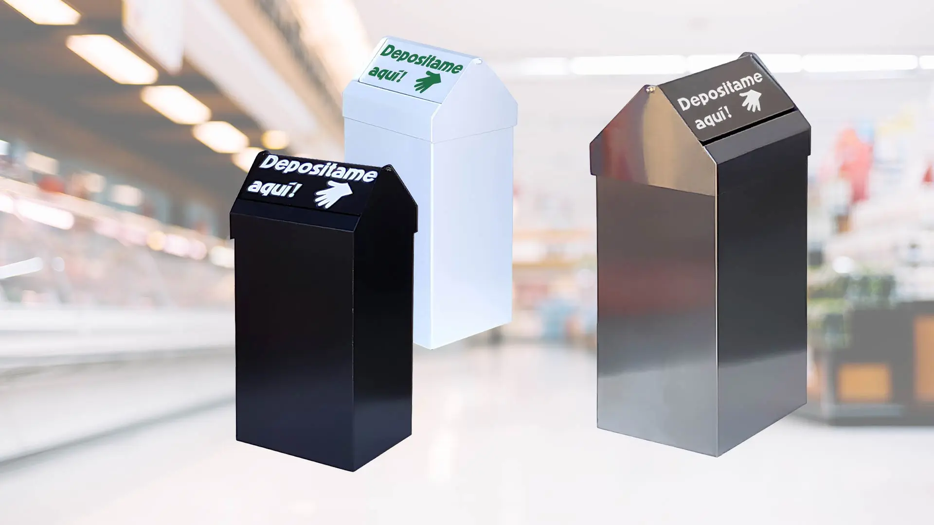 Papeleras para supermercados y centros comerciales