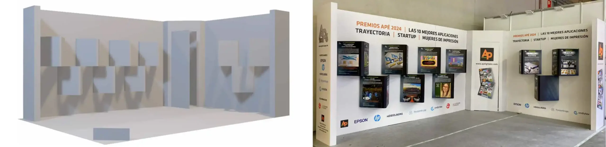 Render a realidad diseño de stands