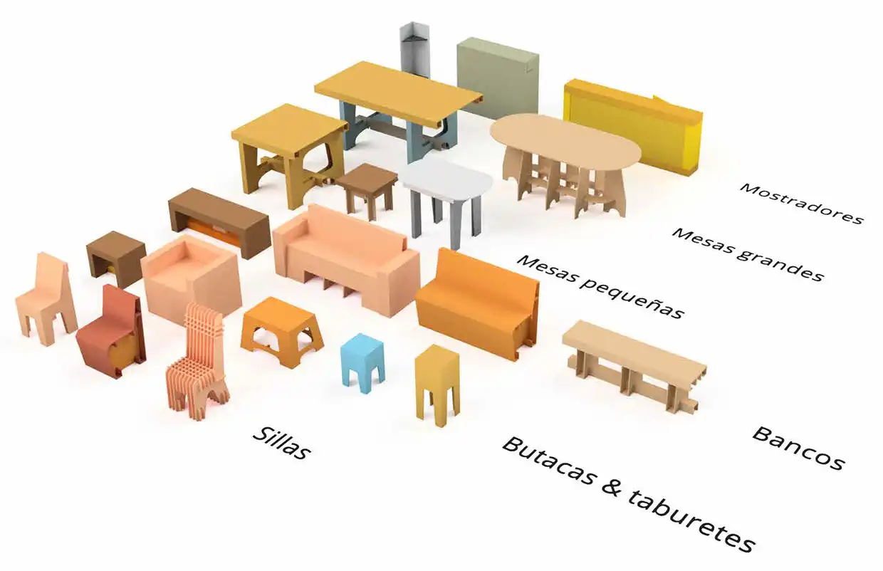 Mobiliario estándar en cartón